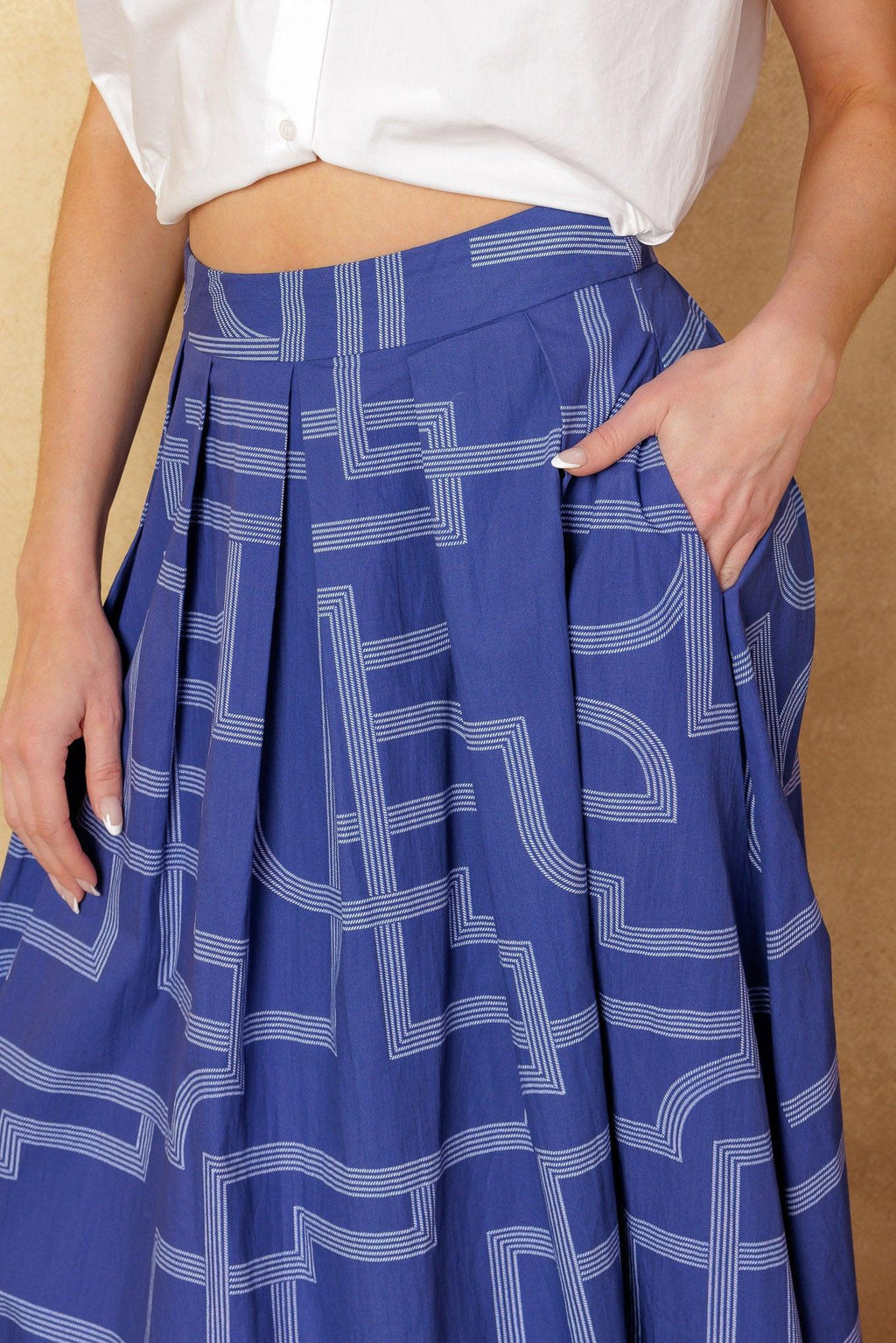 LEAVES OF TOMORROW WOVEN MIDI SKIRT