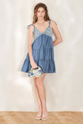 BLUEBELL BABYDOLL WOVEN MINI DRESS