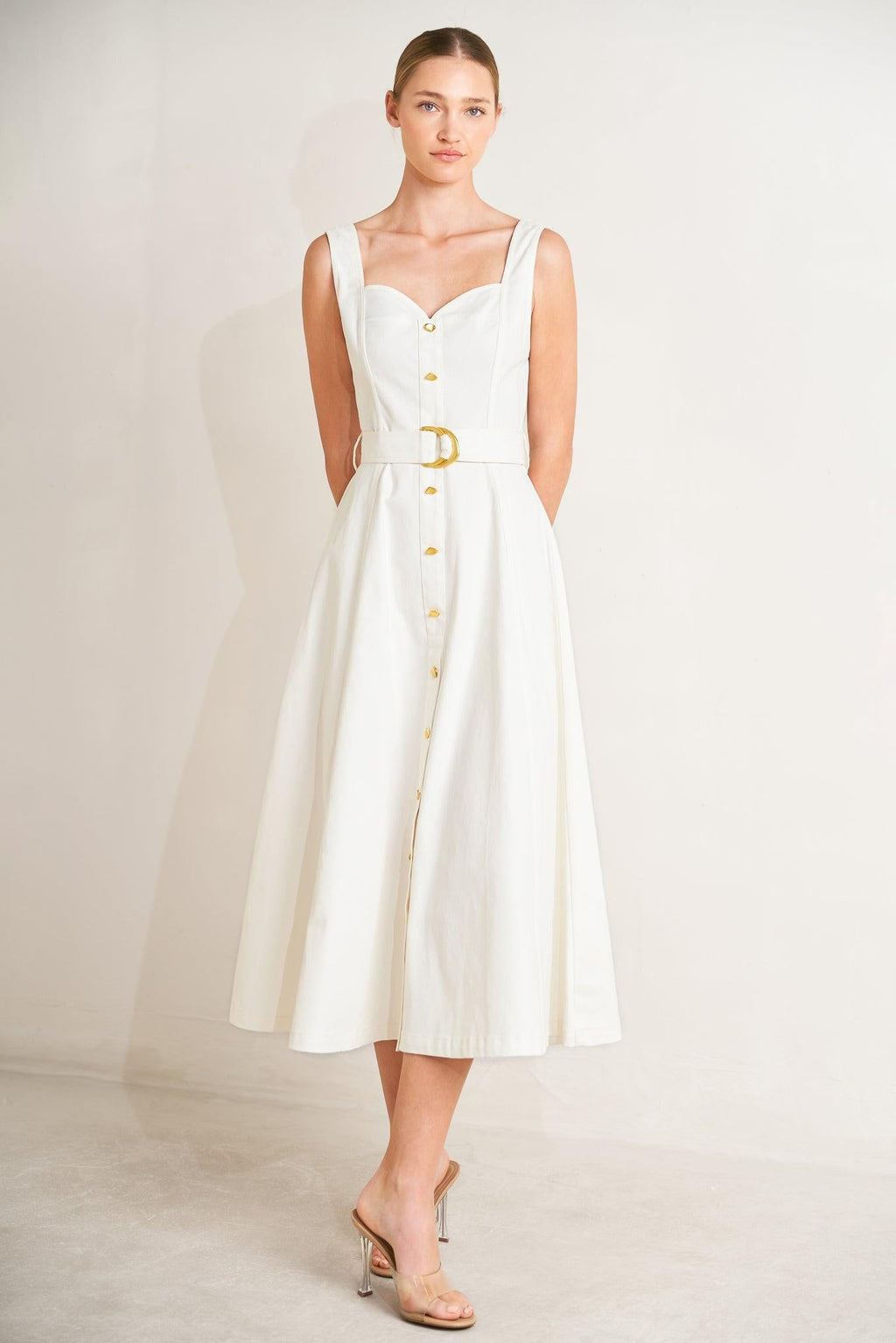 BELLA PORTOFINO WOVEN MIDI DRESS