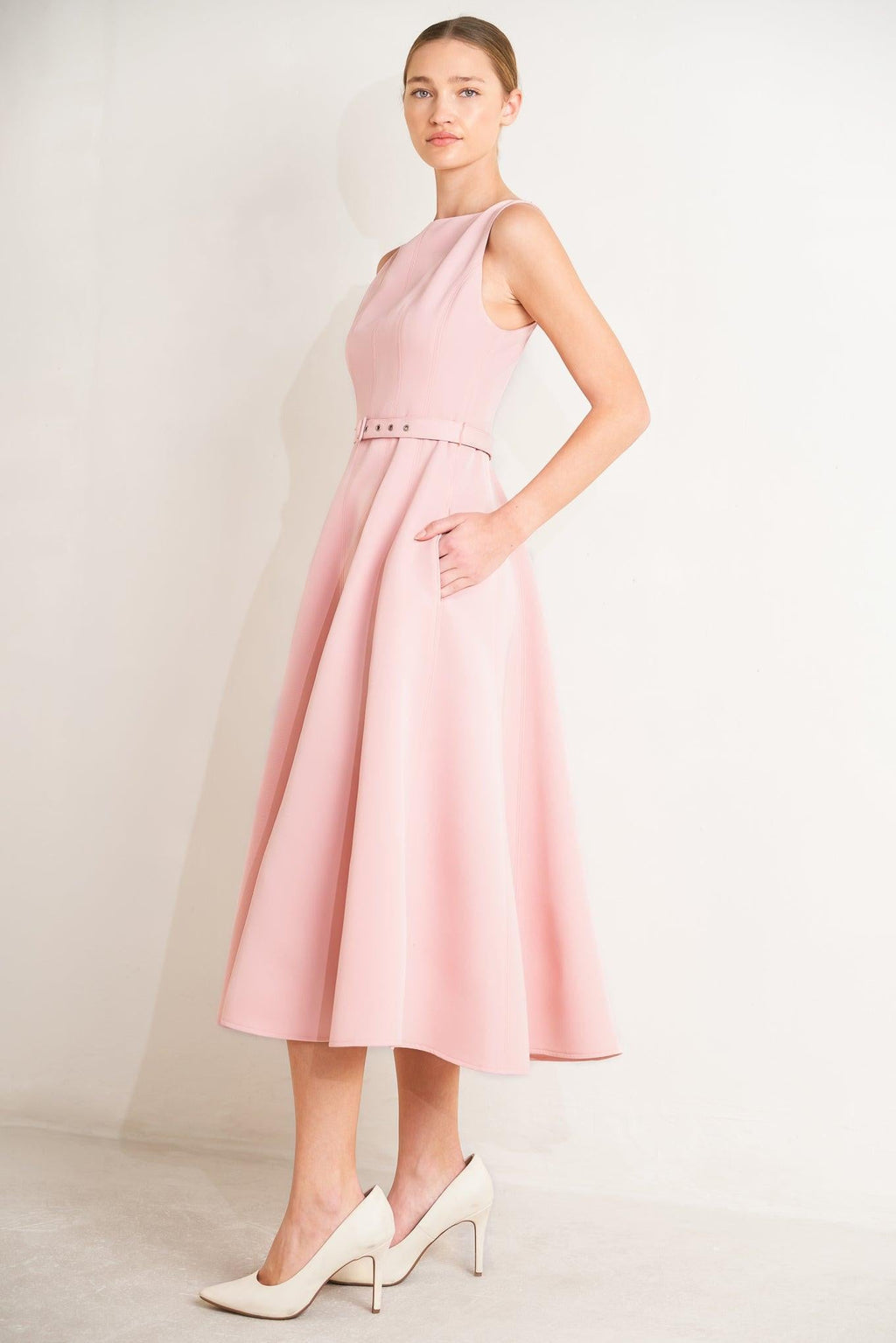 LIVING THE DREAM WOVEN MIDI DRESS