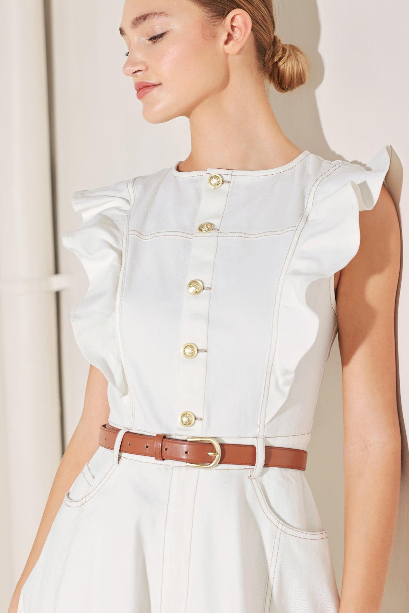 SOFT POWER STORY WOVEN MIDI DRESS