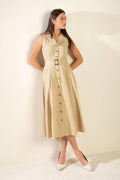 IDEAL APPROACH WOVEN MIDI DRESS