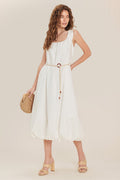 RIVERSIDE SIPS WOVEN MIDI DRESS
