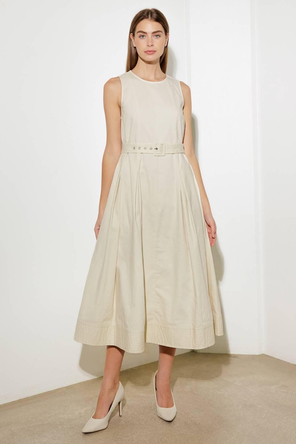 OVER THE WATERS WOVEN MIDI DRESS