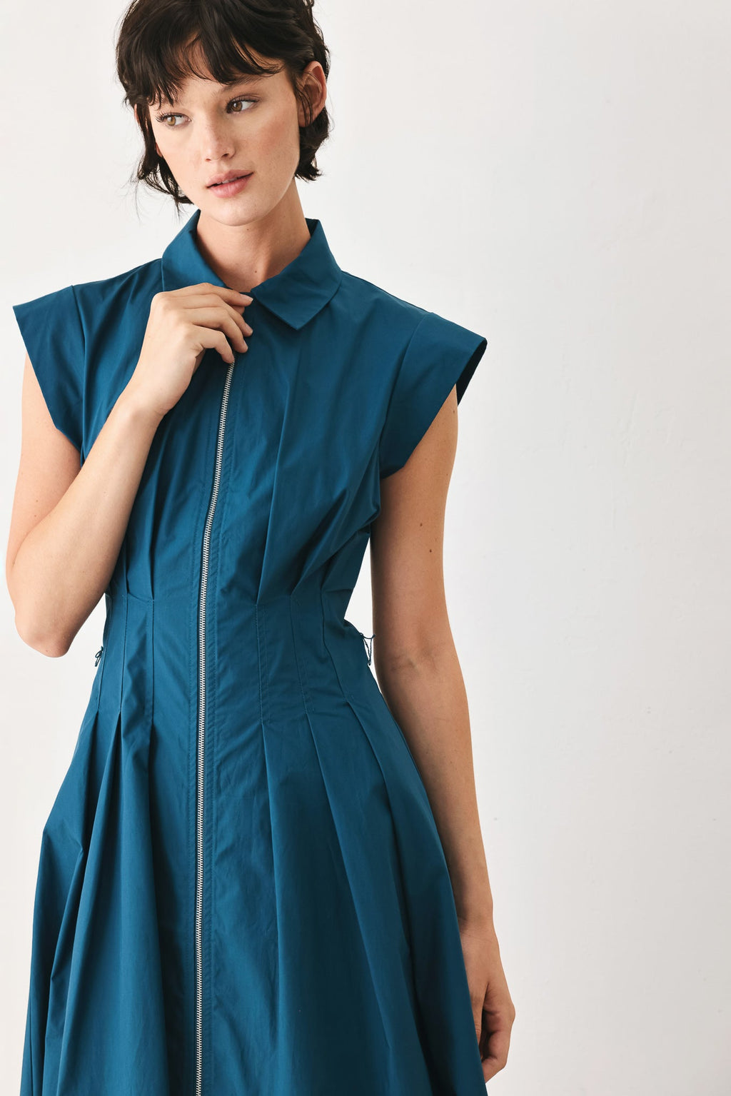 BLUE SERENITY WOVEN MIDI DRESS