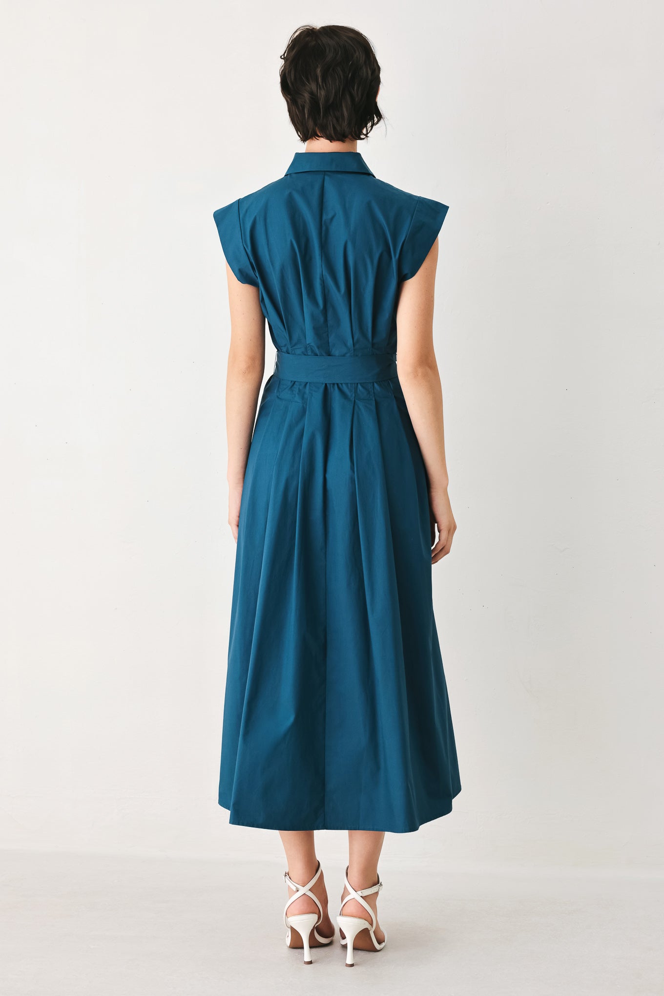 BLUE SERENITY WOVEN MIDI DRESS
