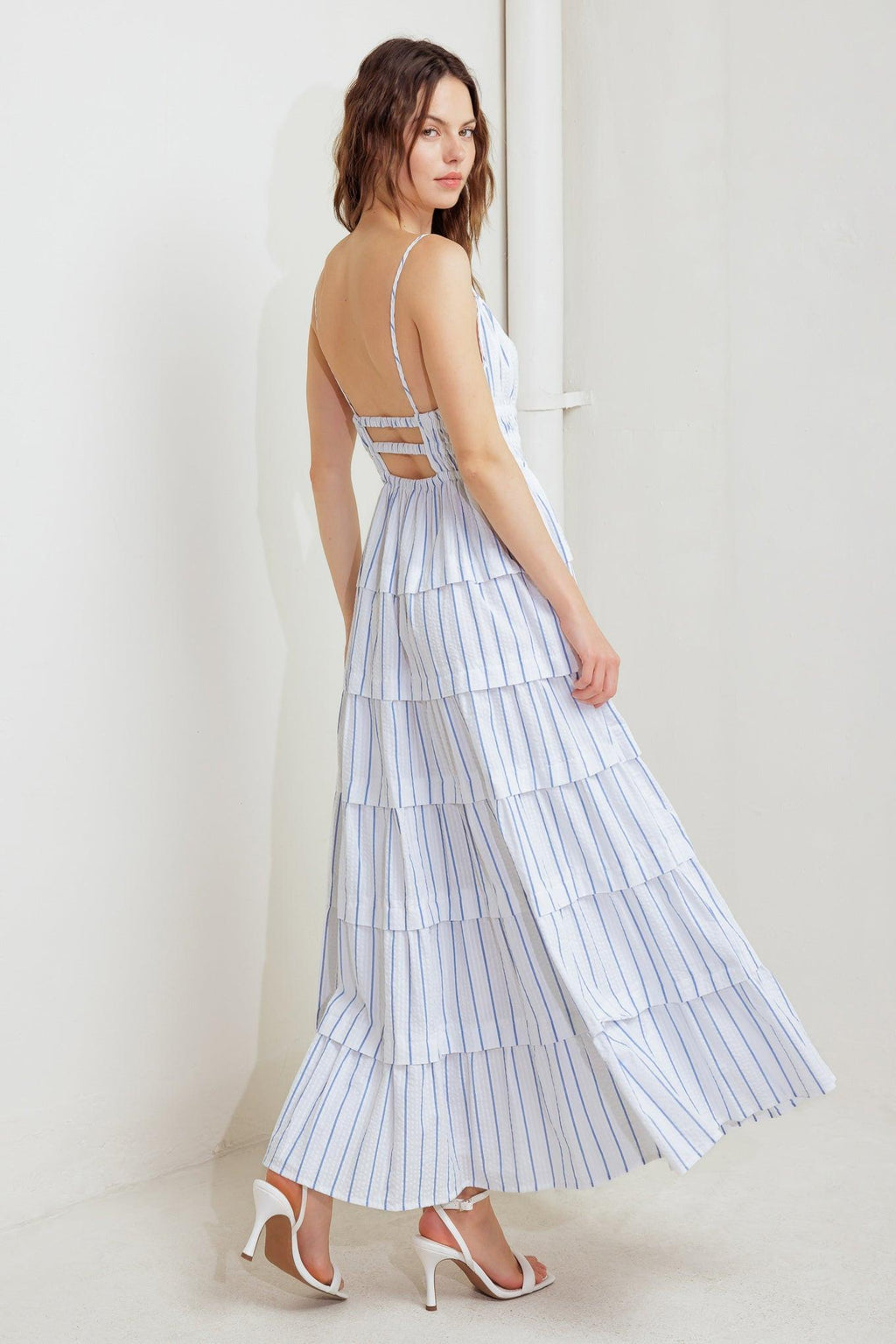 BREEZE NOTE WOVEN MIDI DRESS