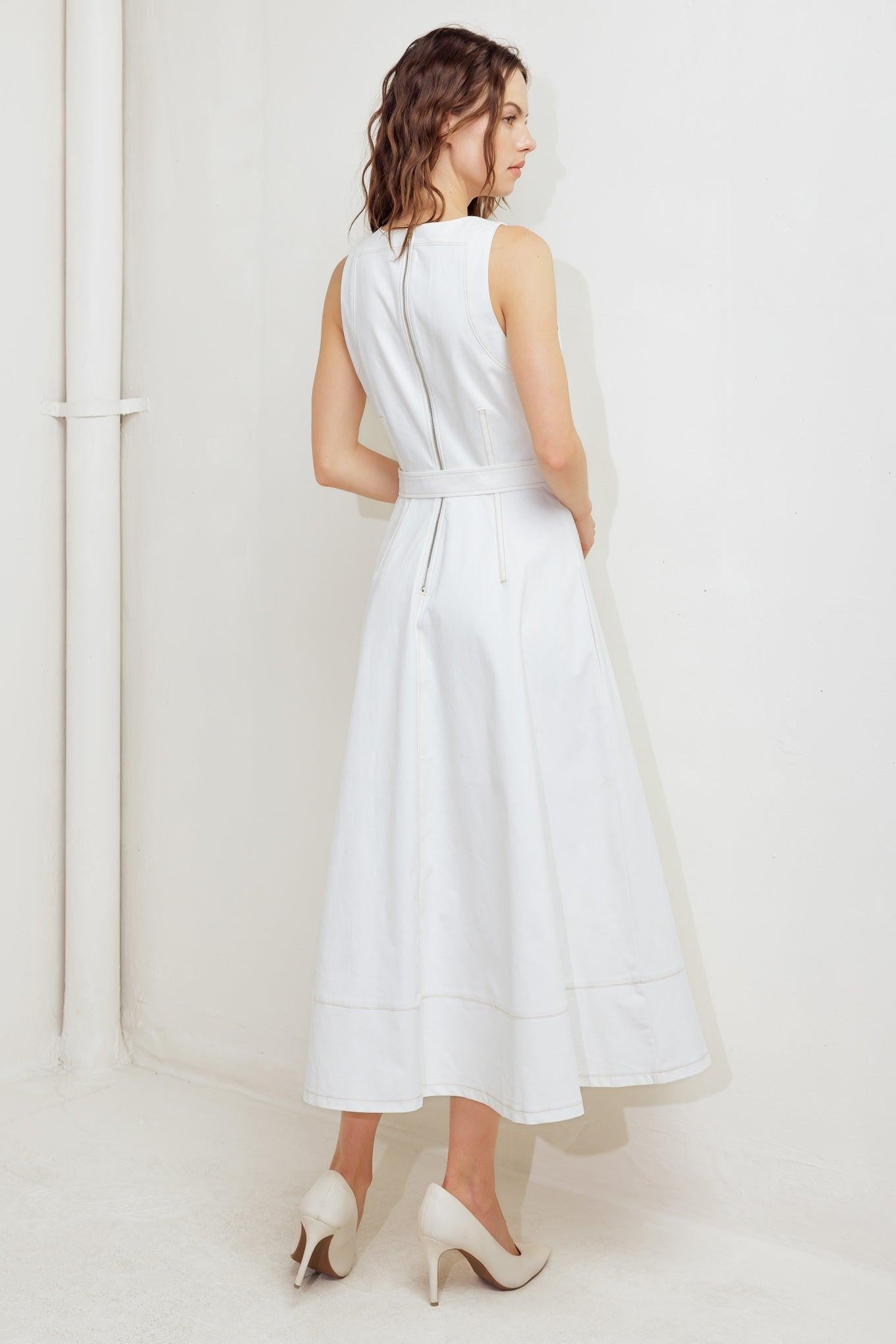POET’S MUSE WOVEN MIDI DRESS