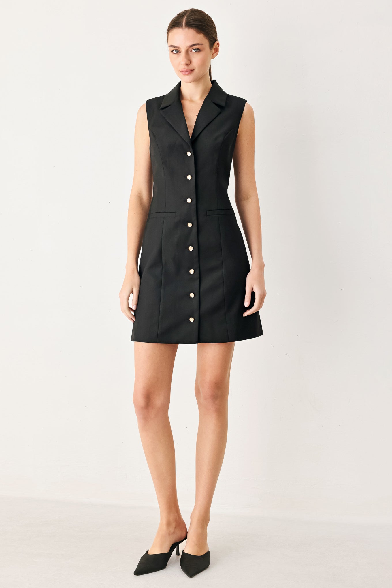 MODERN OFFICE WOVEN MINI DRESS