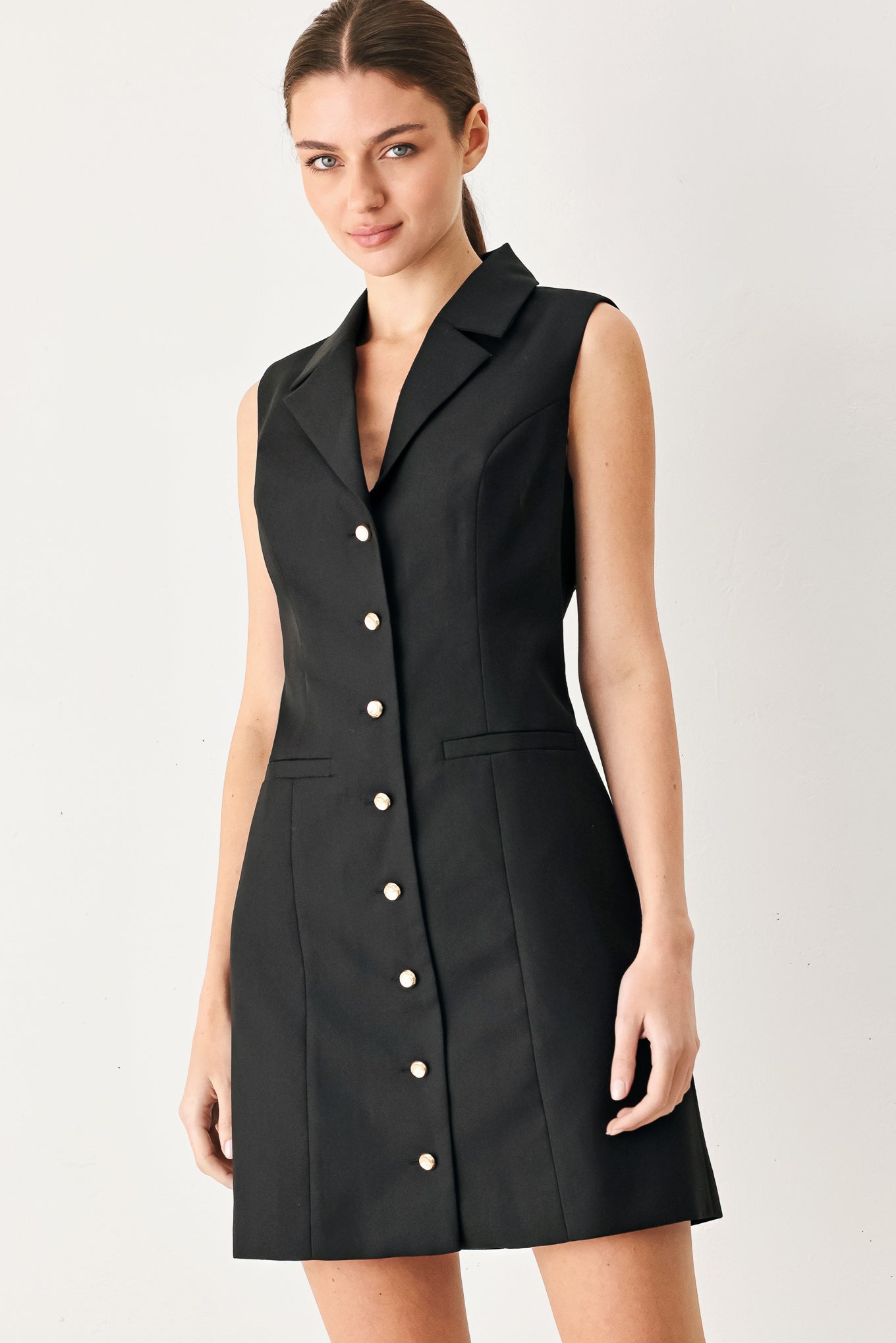 MODERN OFFICE WOVEN MINI DRESS