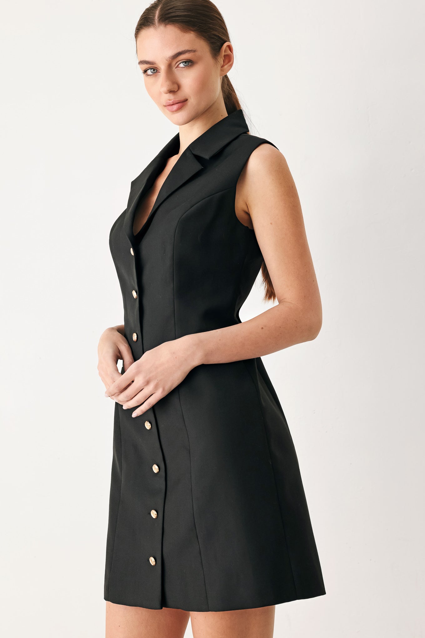 MODERN OFFICE WOVEN MINI DRESS
