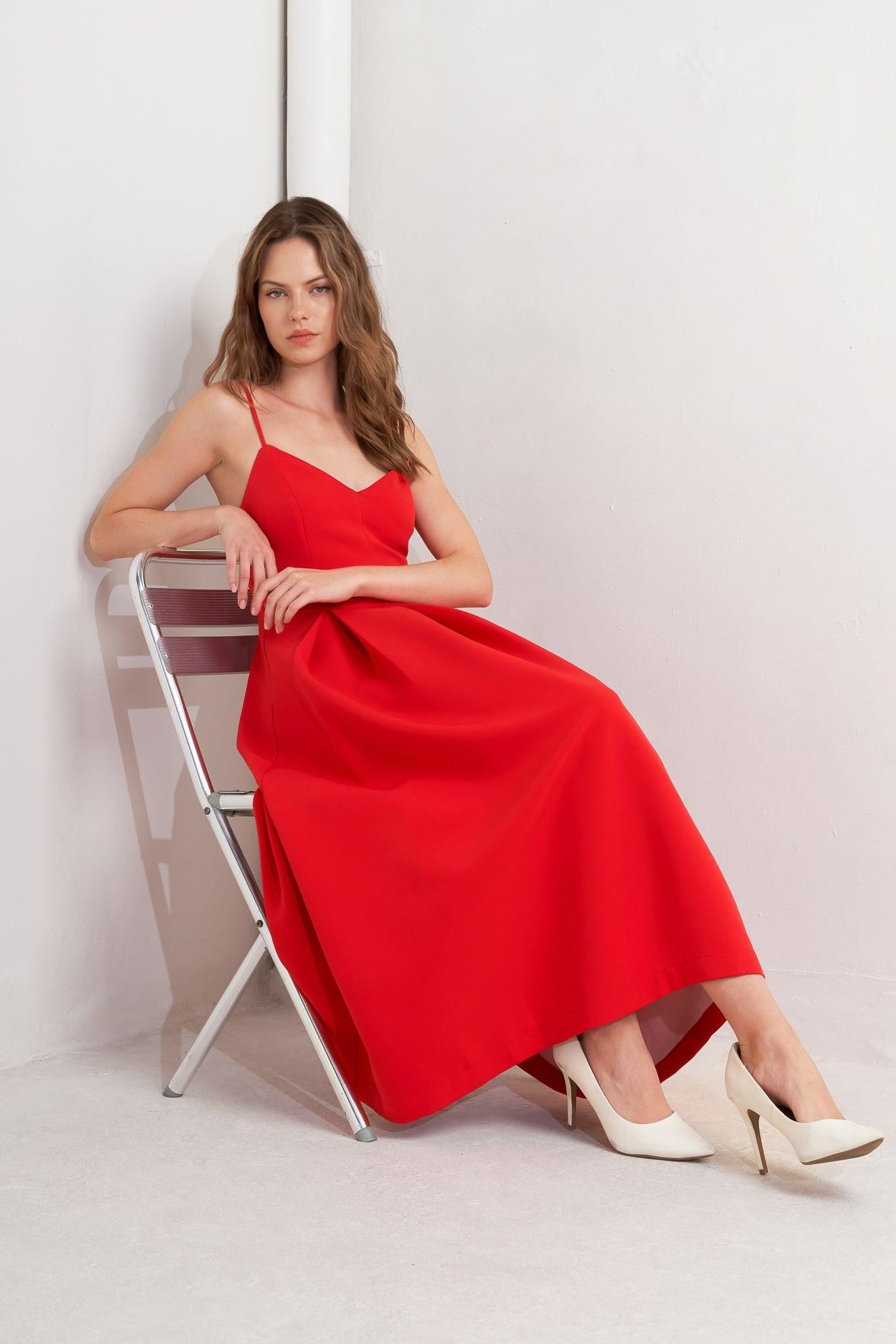RUBY AFFAIR WOVEN MIDI DRESS