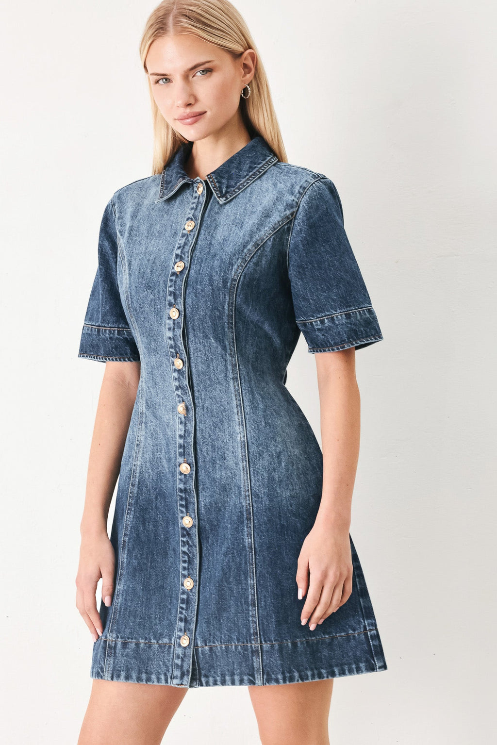 POWER IN DENIM MINI DRESS