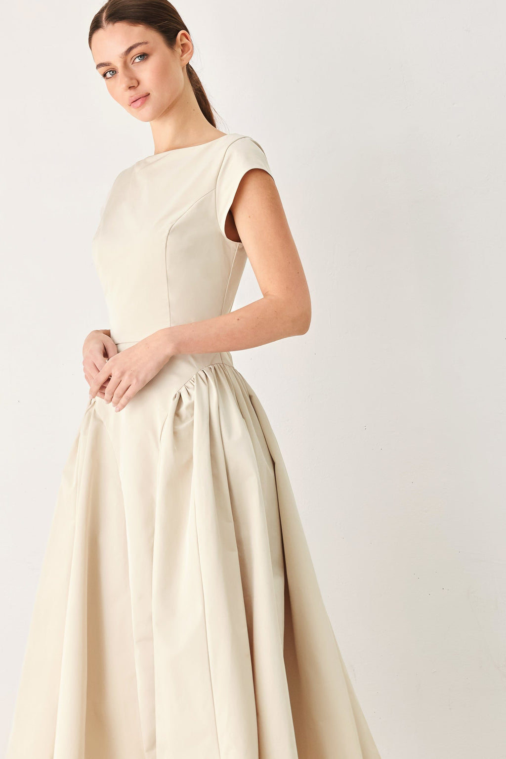 POLISHED OCCASION WOVEN MIDI DRESS
