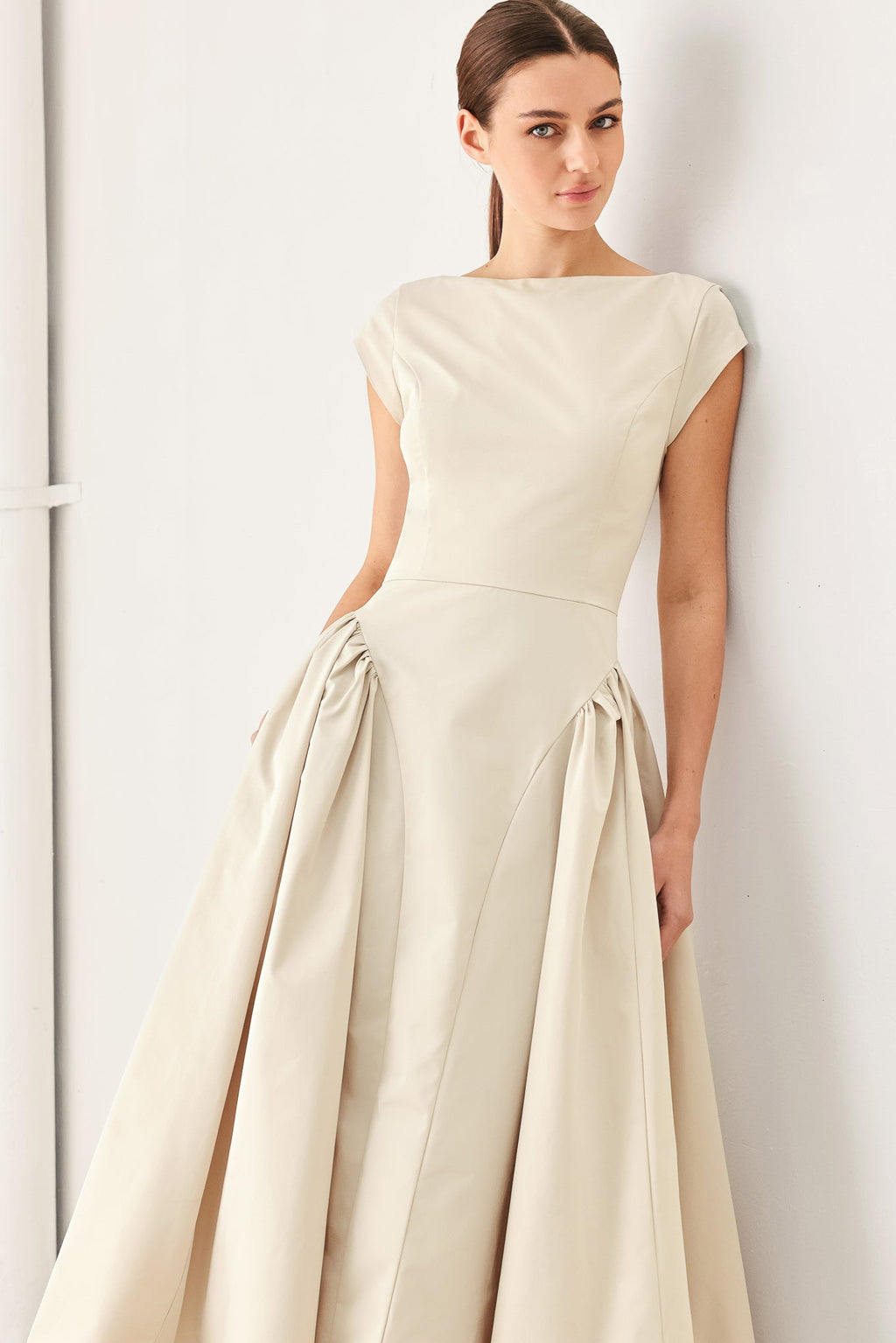 POLISHED OCCASION WOVEN MIDI DRESS