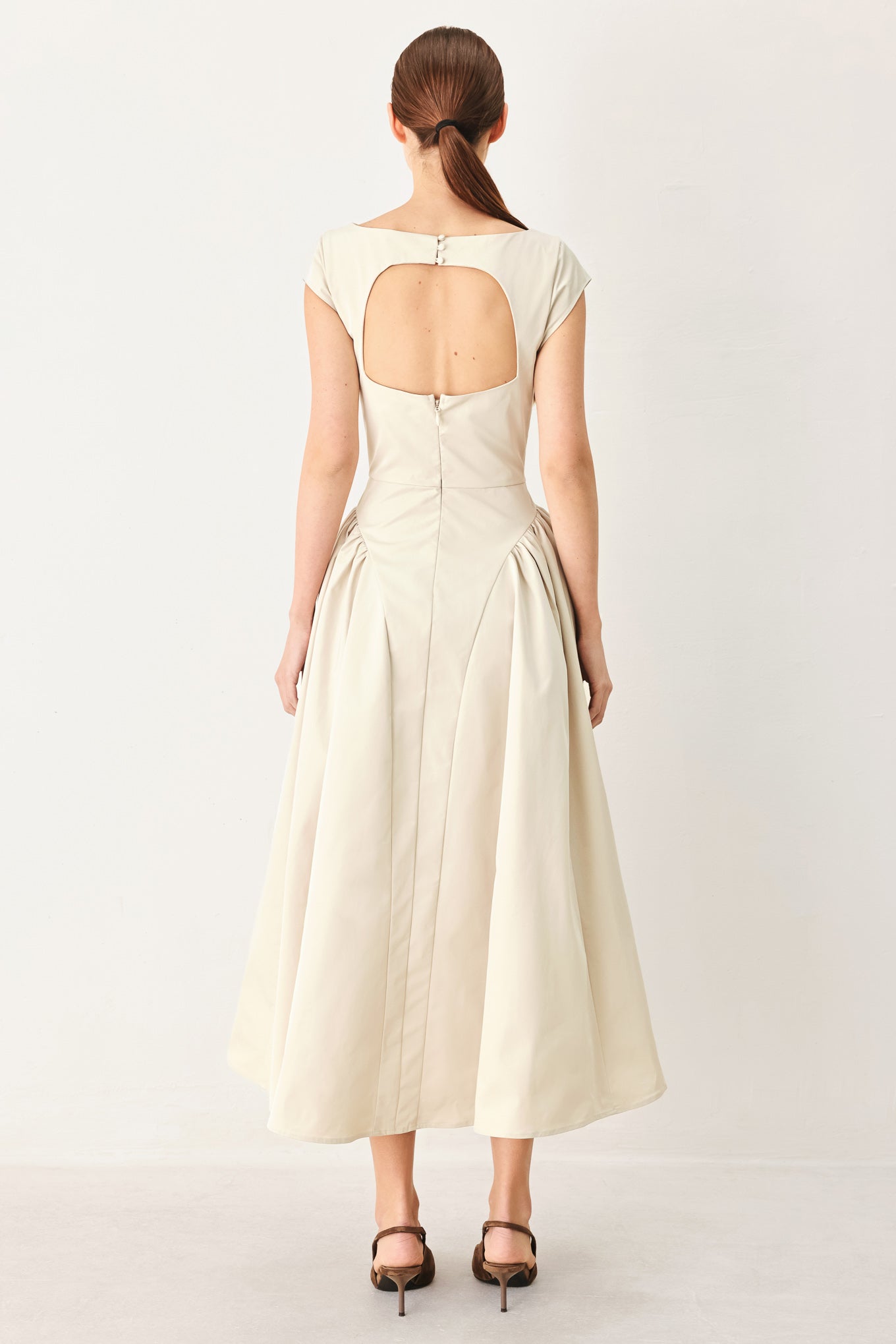 POLISHED OCCASION WOVEN MIDI DRESS