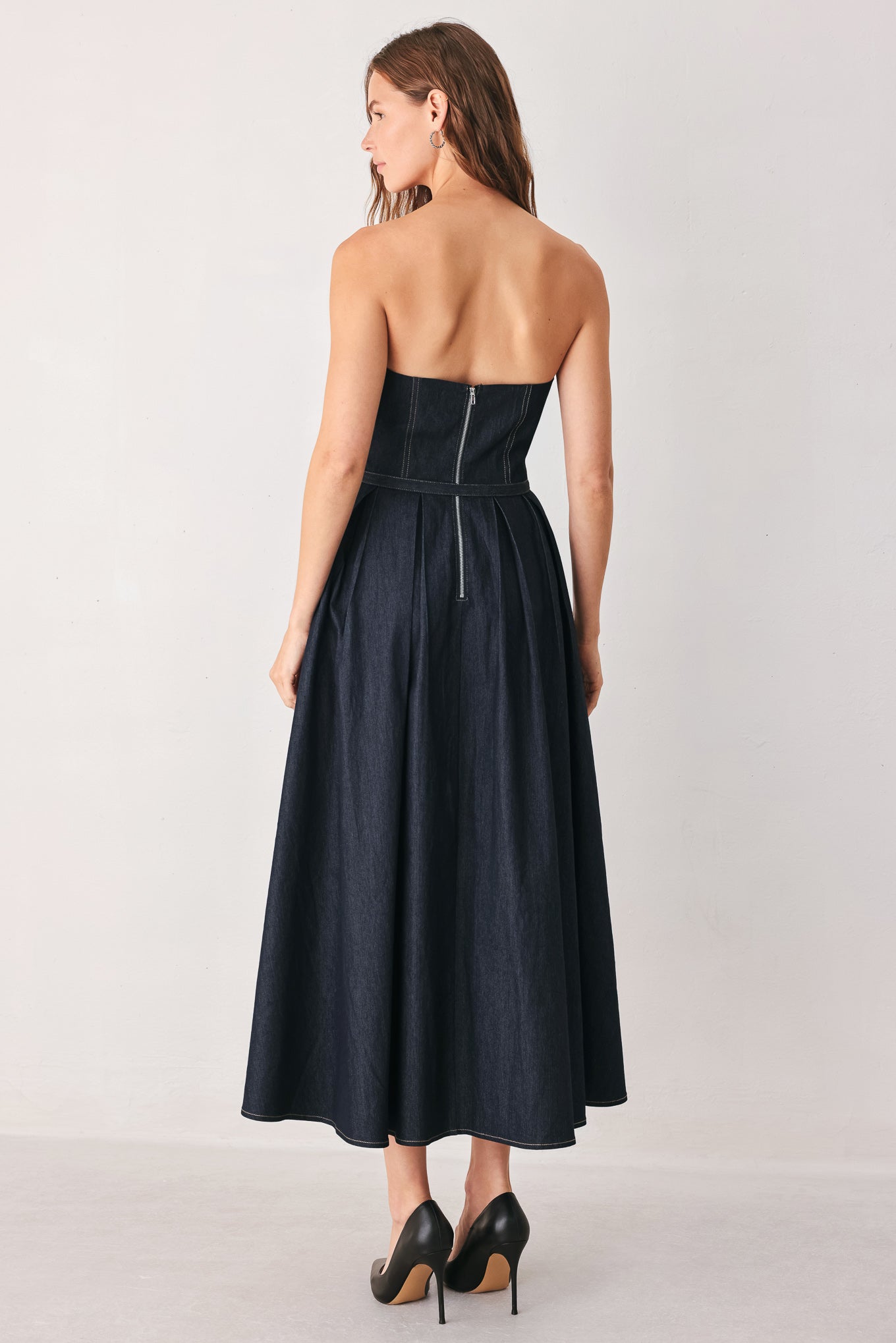 PARTY MUSE DENIM MIDI DRESS