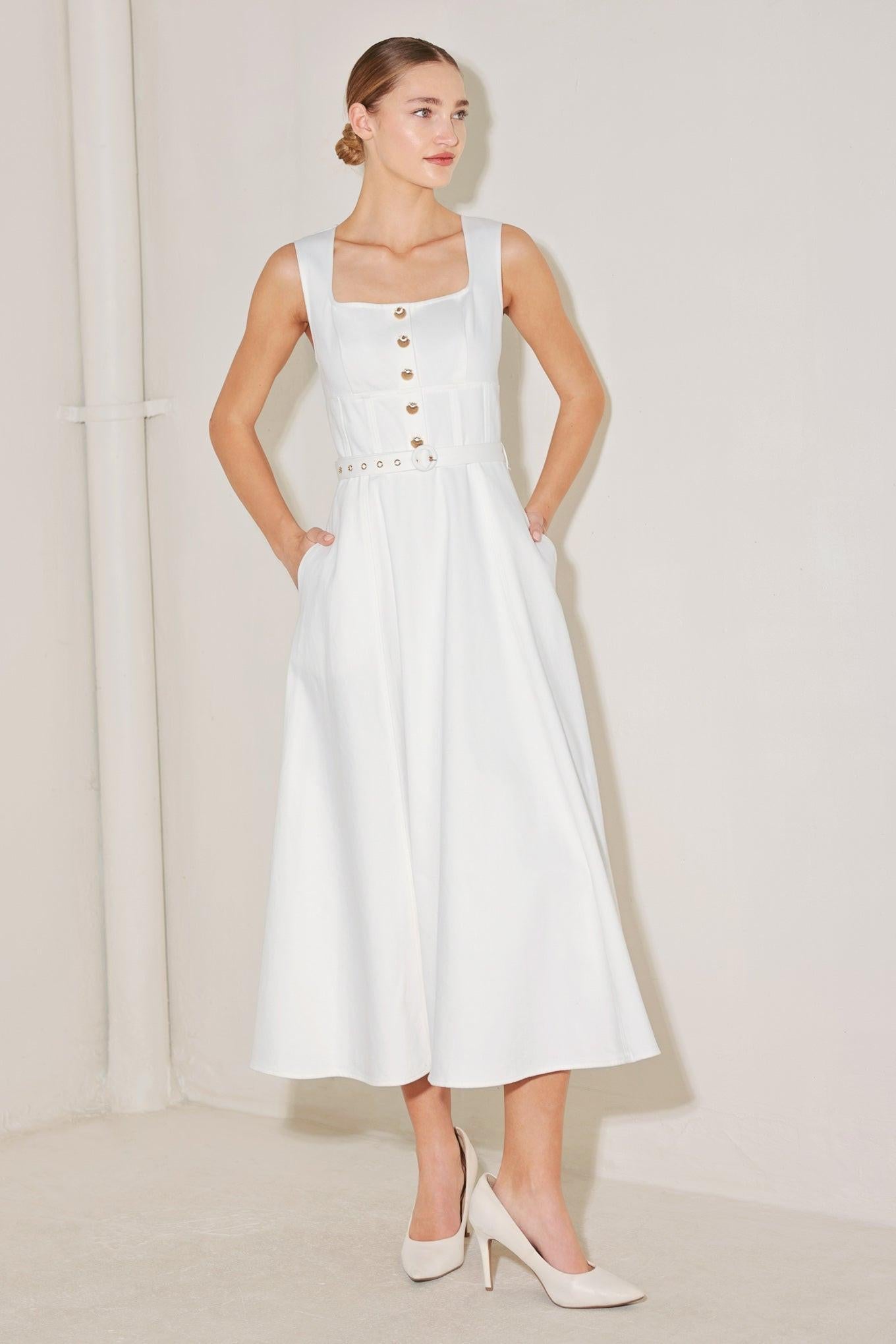 SUMMER SOCIAL WOVEN MIDI DRESS