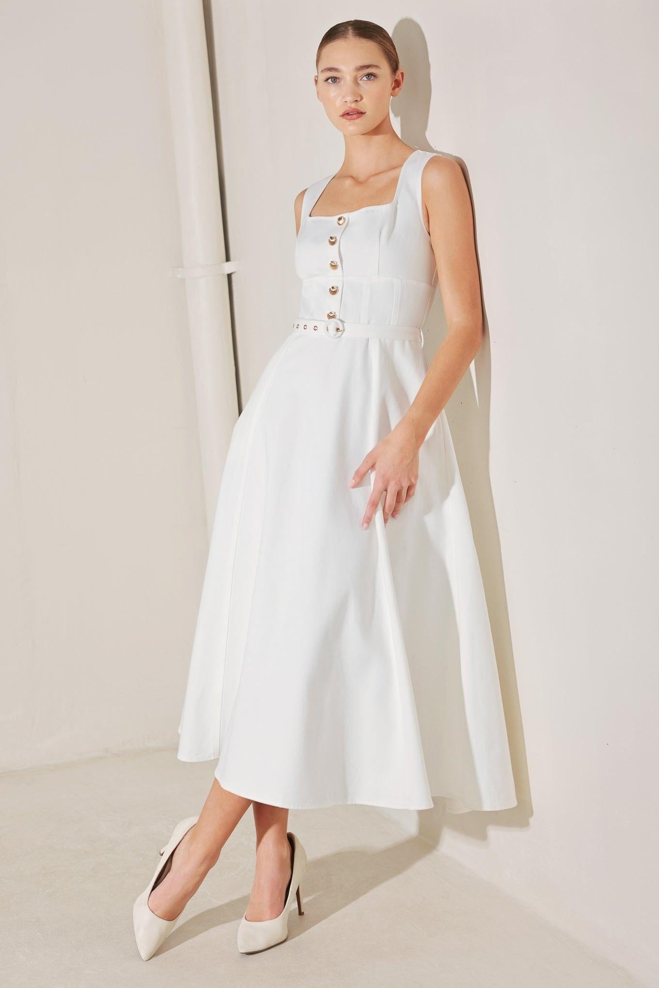 SUMMER SOCIAL WOVEN MIDI DRESS