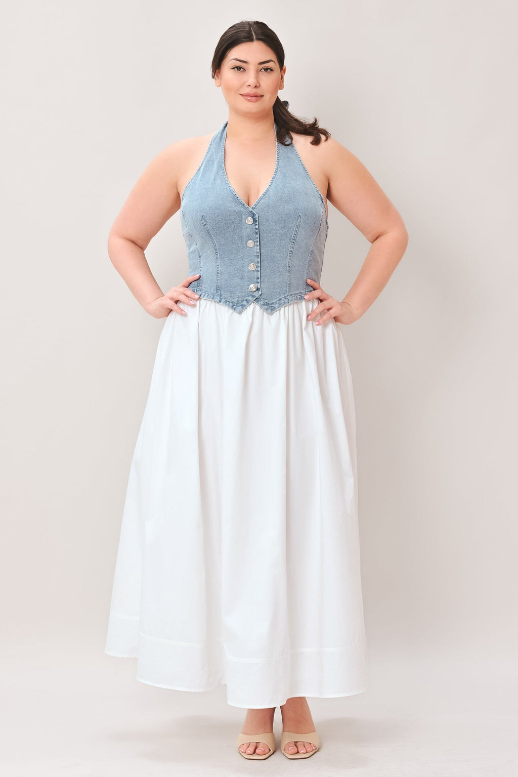 CITY TO COAST WOVEN MIDI DRESS