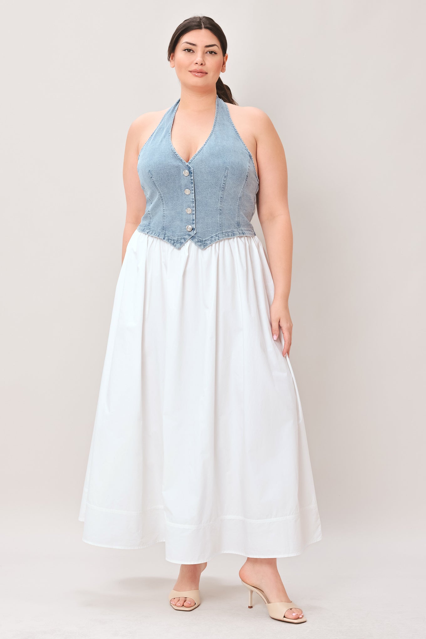 CITY TO COAST WOVEN MIDI DRESS