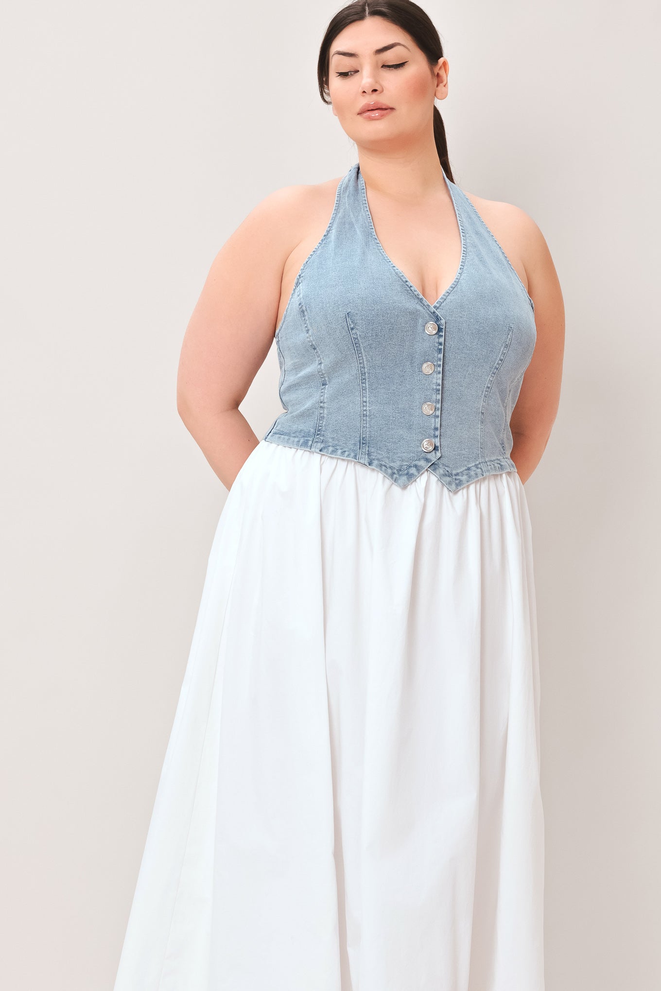 CITY TO COAST WOVEN MIDI DRESS