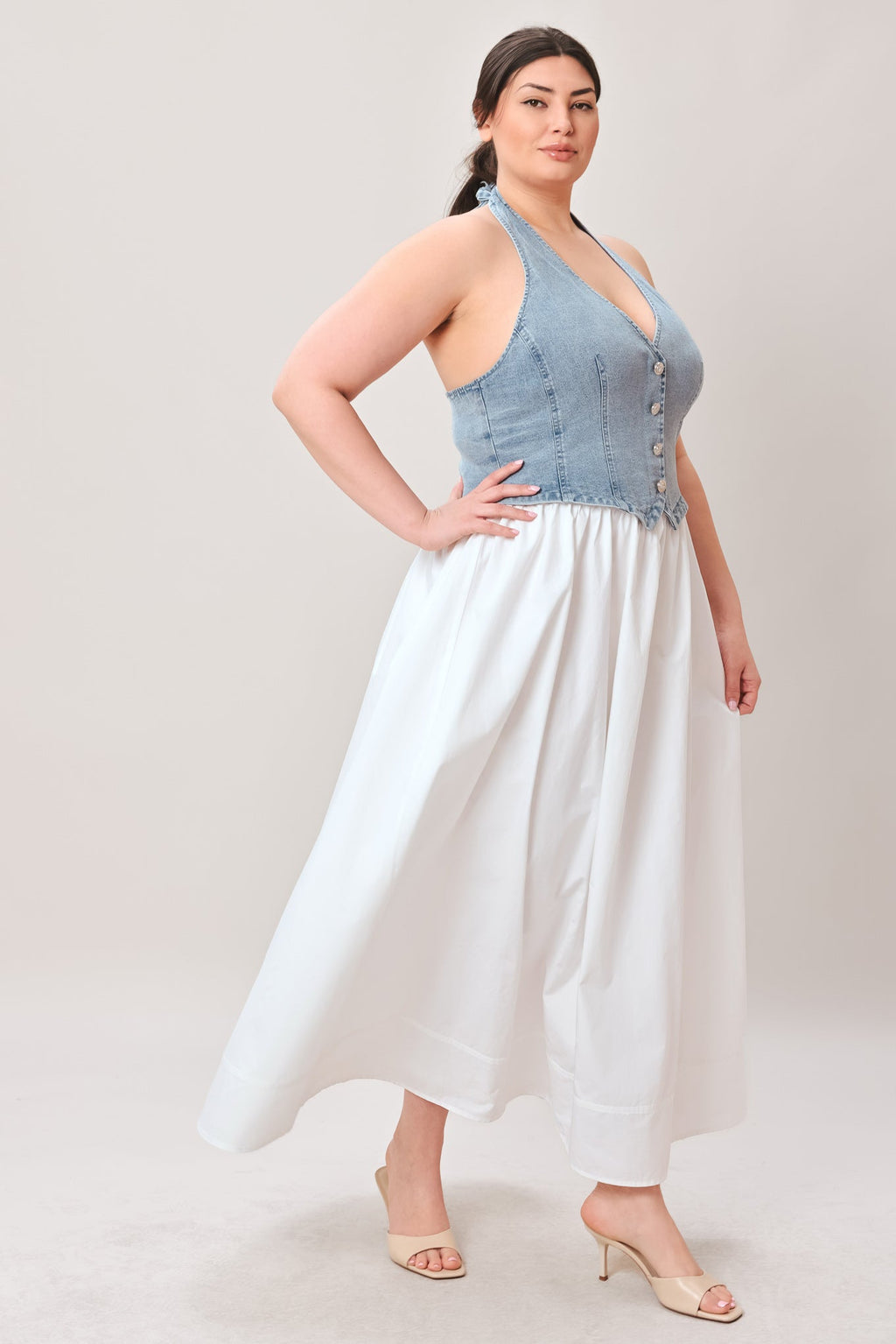 CITY TO COAST WOVEN MIDI DRESS