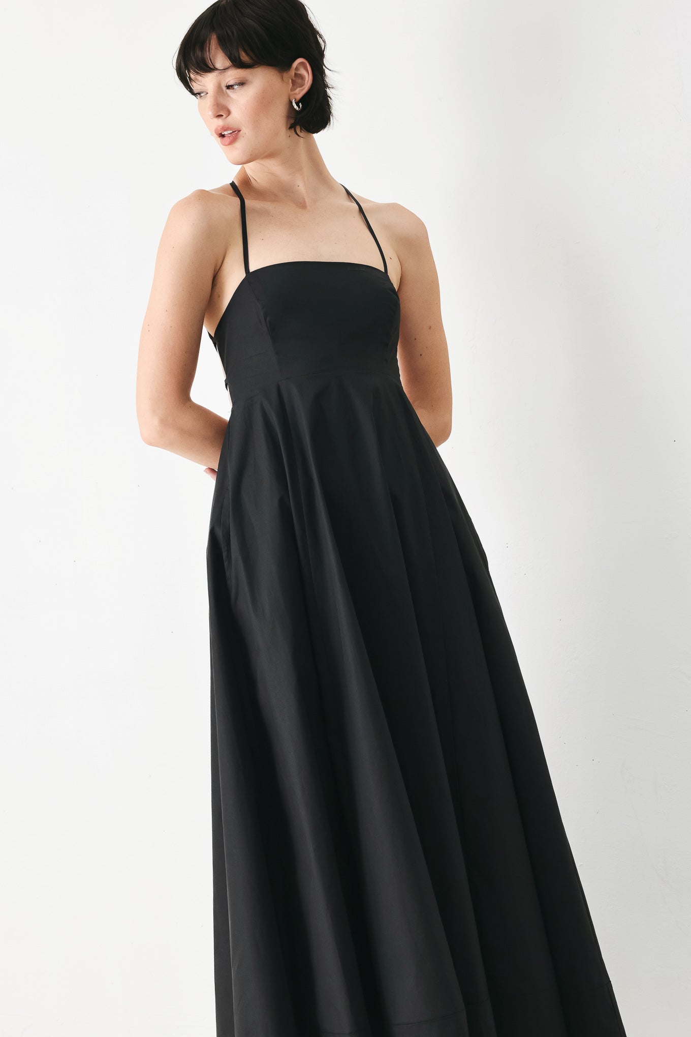 PURE LINE WOVEN MIDI DRESS