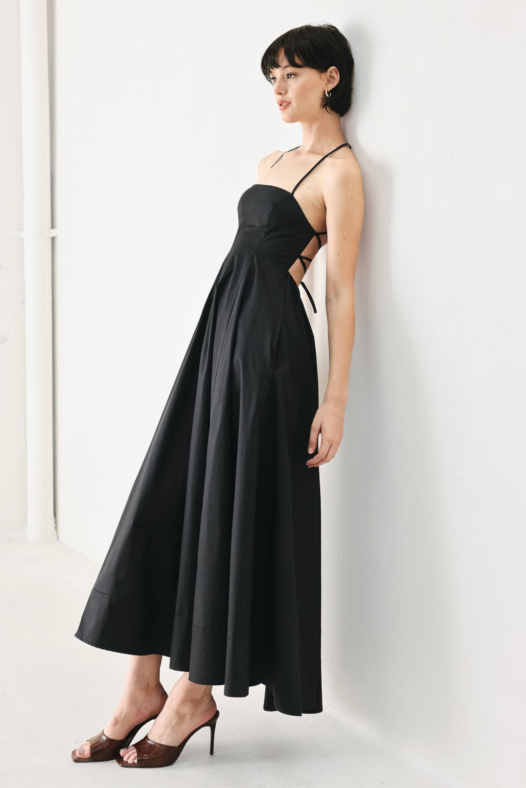 PURE LINE WOVEN MIDI DRESS