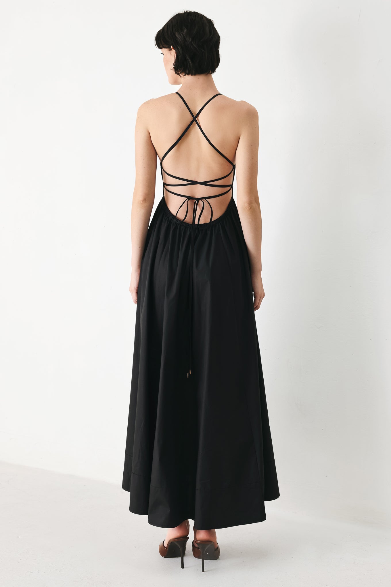 PURE LINE WOVEN MIDI DRESS