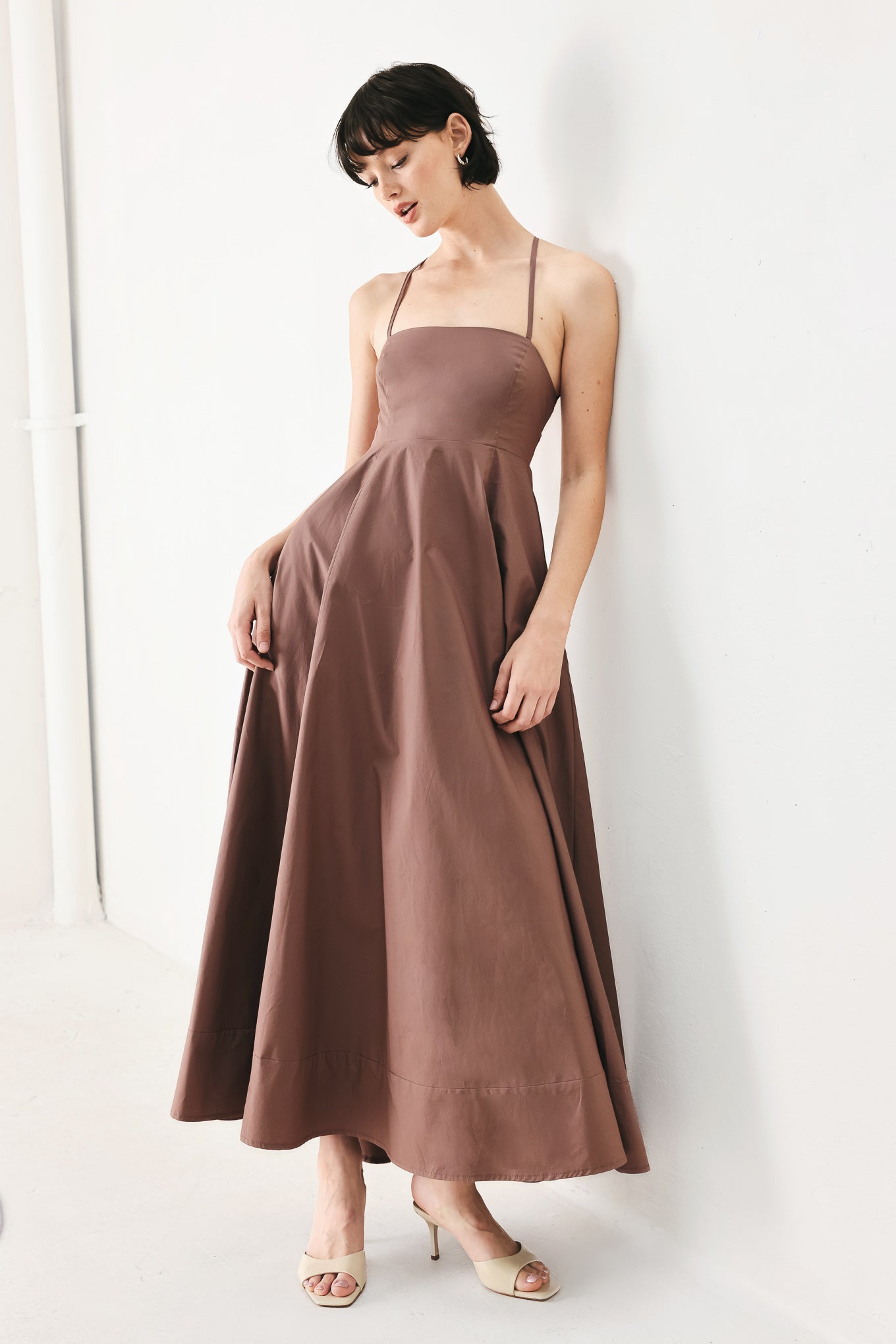 PURE LINE WOVEN MIDI DRESS