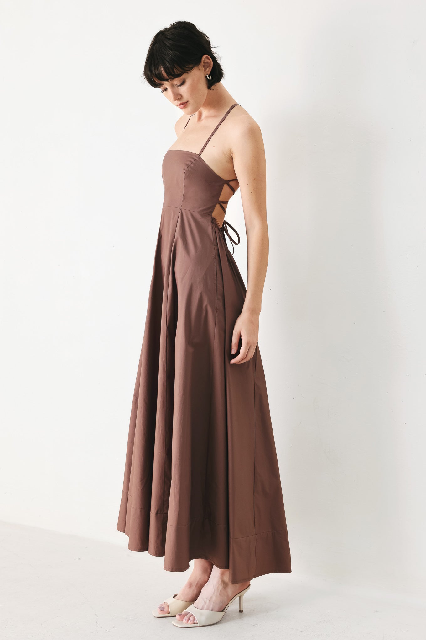 PURE LINE WOVEN MIDI DRESS