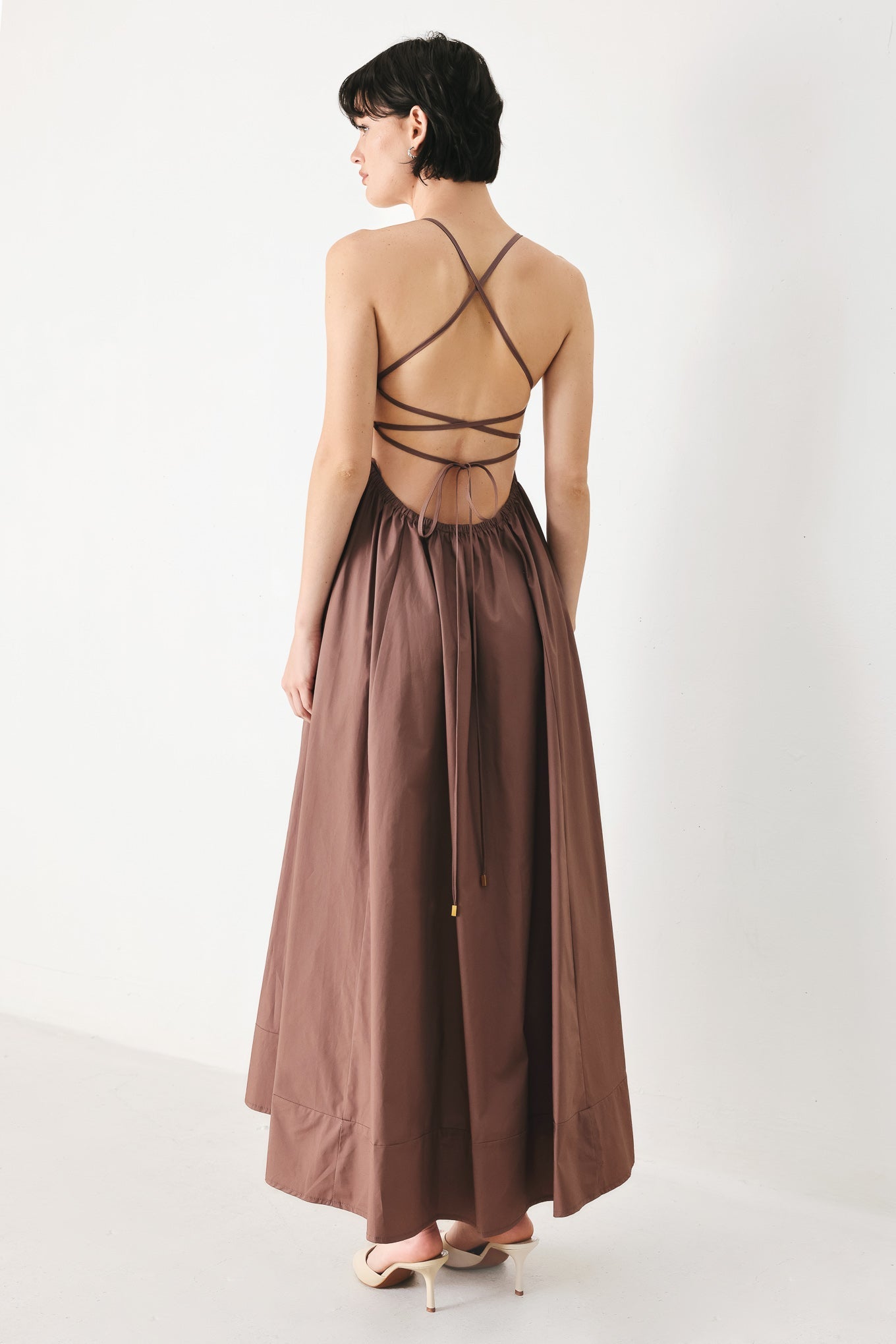 PURE LINE WOVEN MIDI DRESS