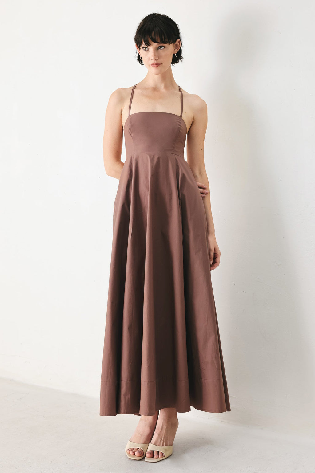 PURE LINE WOVEN MIDI DRESS