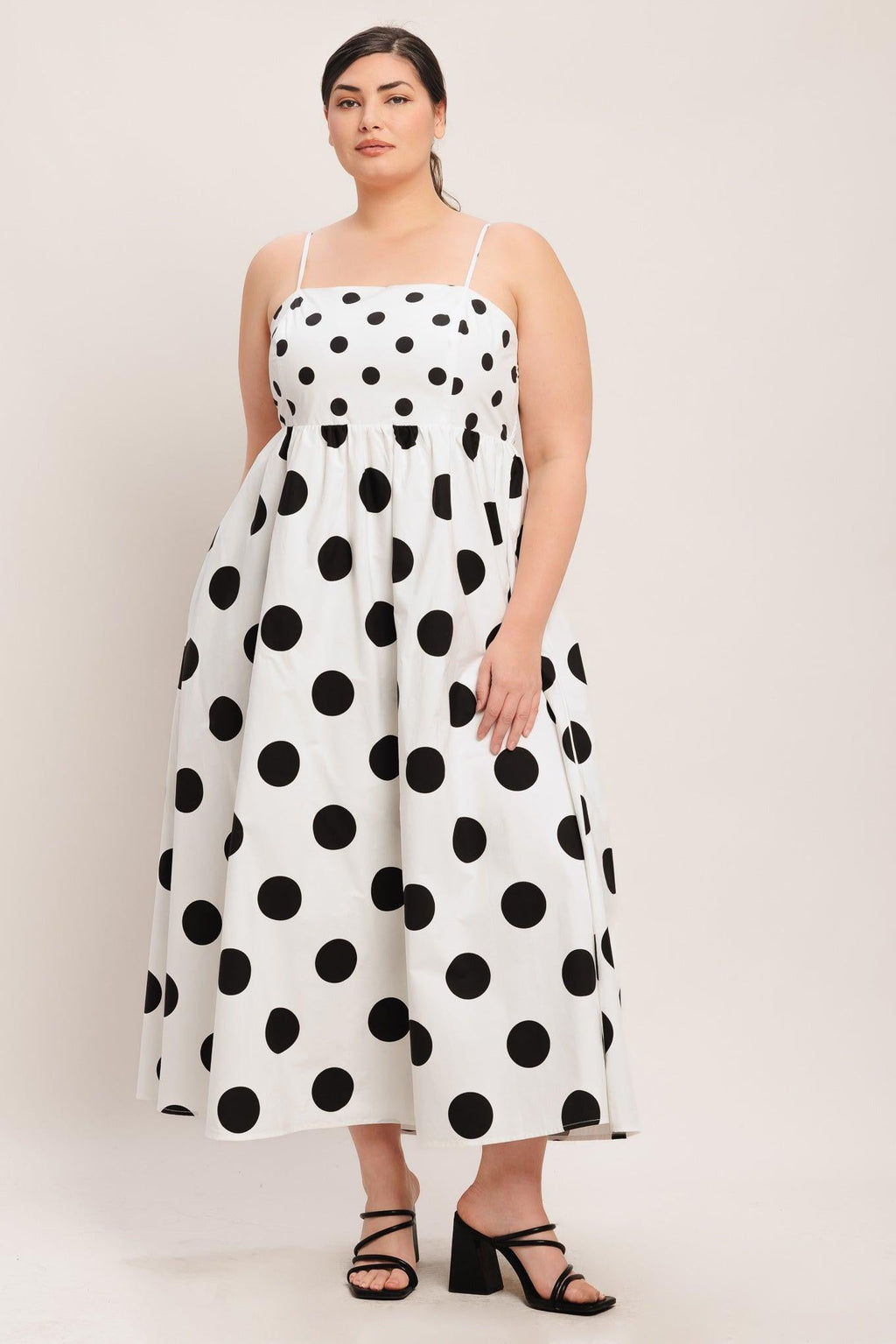 DOLCE VITA POLKA DOT WOVEN MIDI DRESS