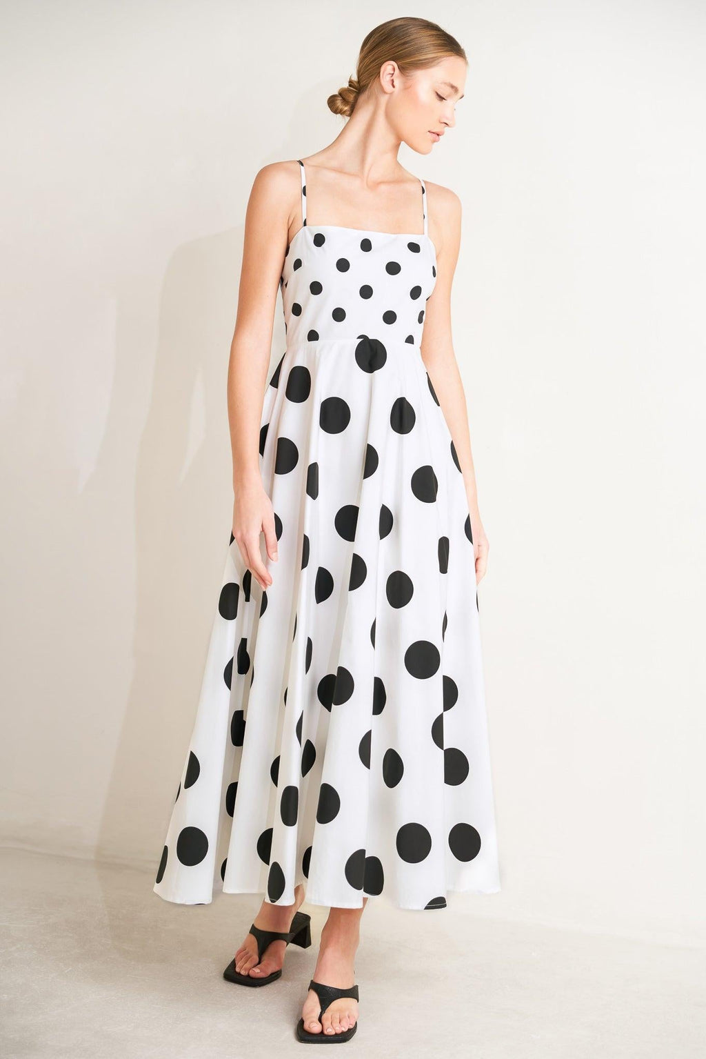 DOLCE VITA POLKA DOT WOVEN MIDI DRESS