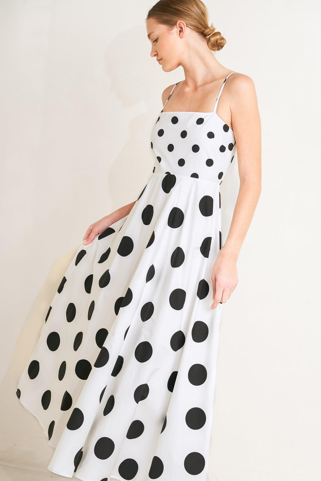 DOLCE VITA POLKA DOT WOVEN MIDI DRESS