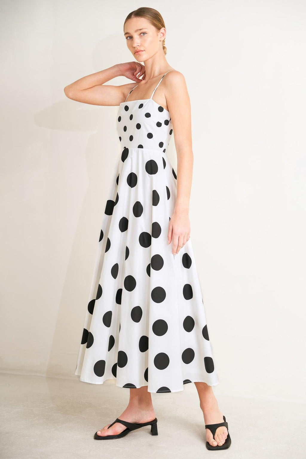 DOLCE VITA POLKA DOT WOVEN MIDI DRESS