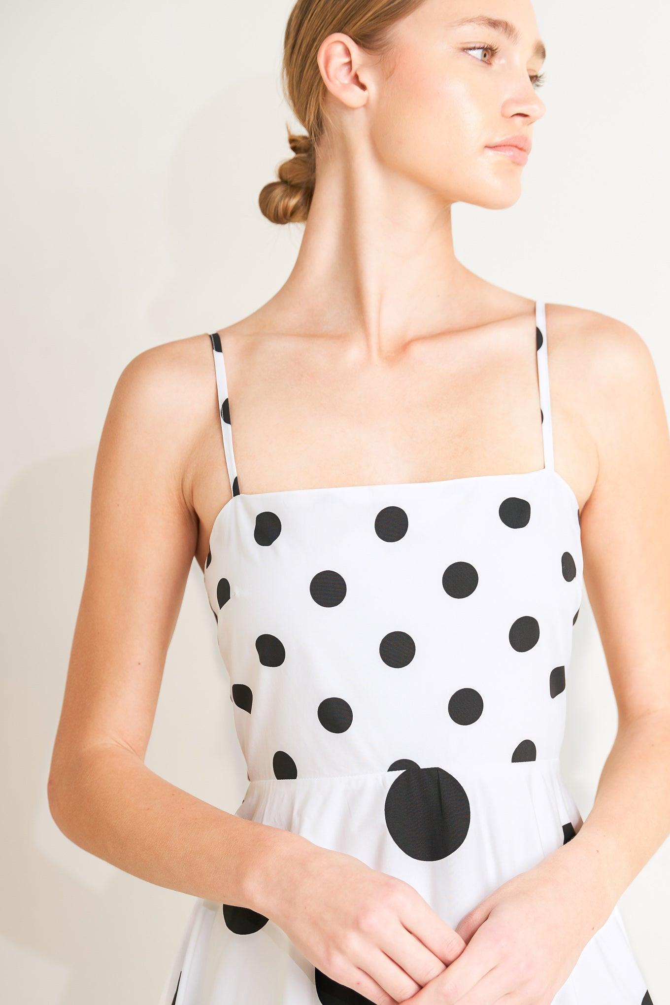 DOLCE VITA POLKA DOT WOVEN MIDI DRESS