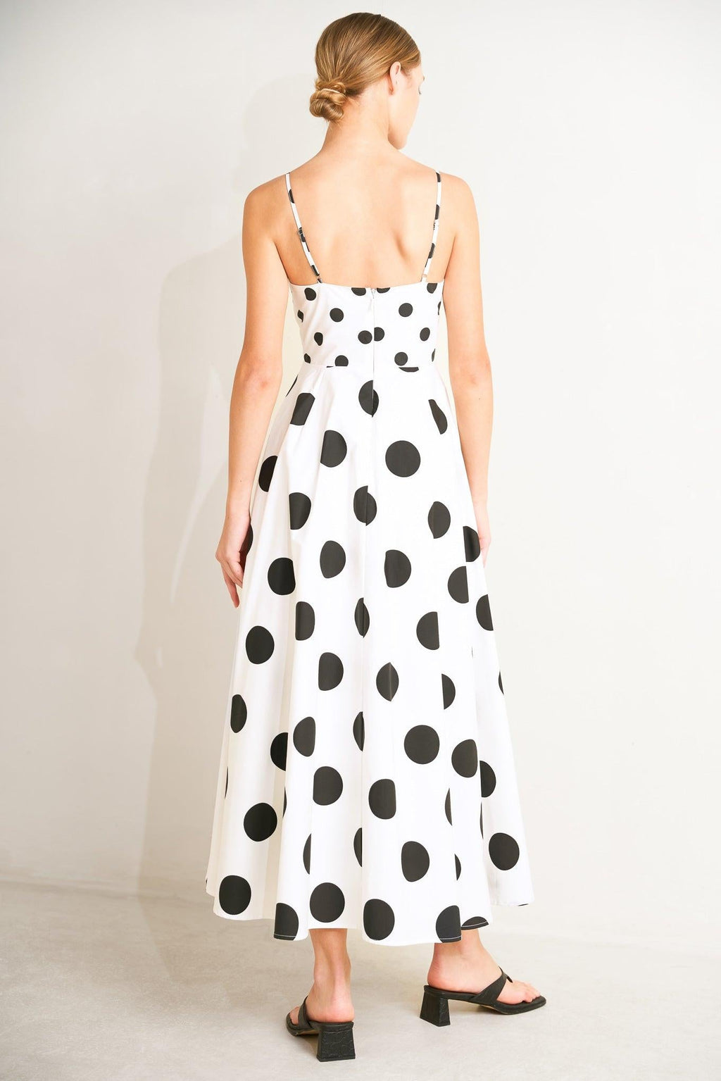 DOLCE VITA POLKA DOT WOVEN MIDI DRESS