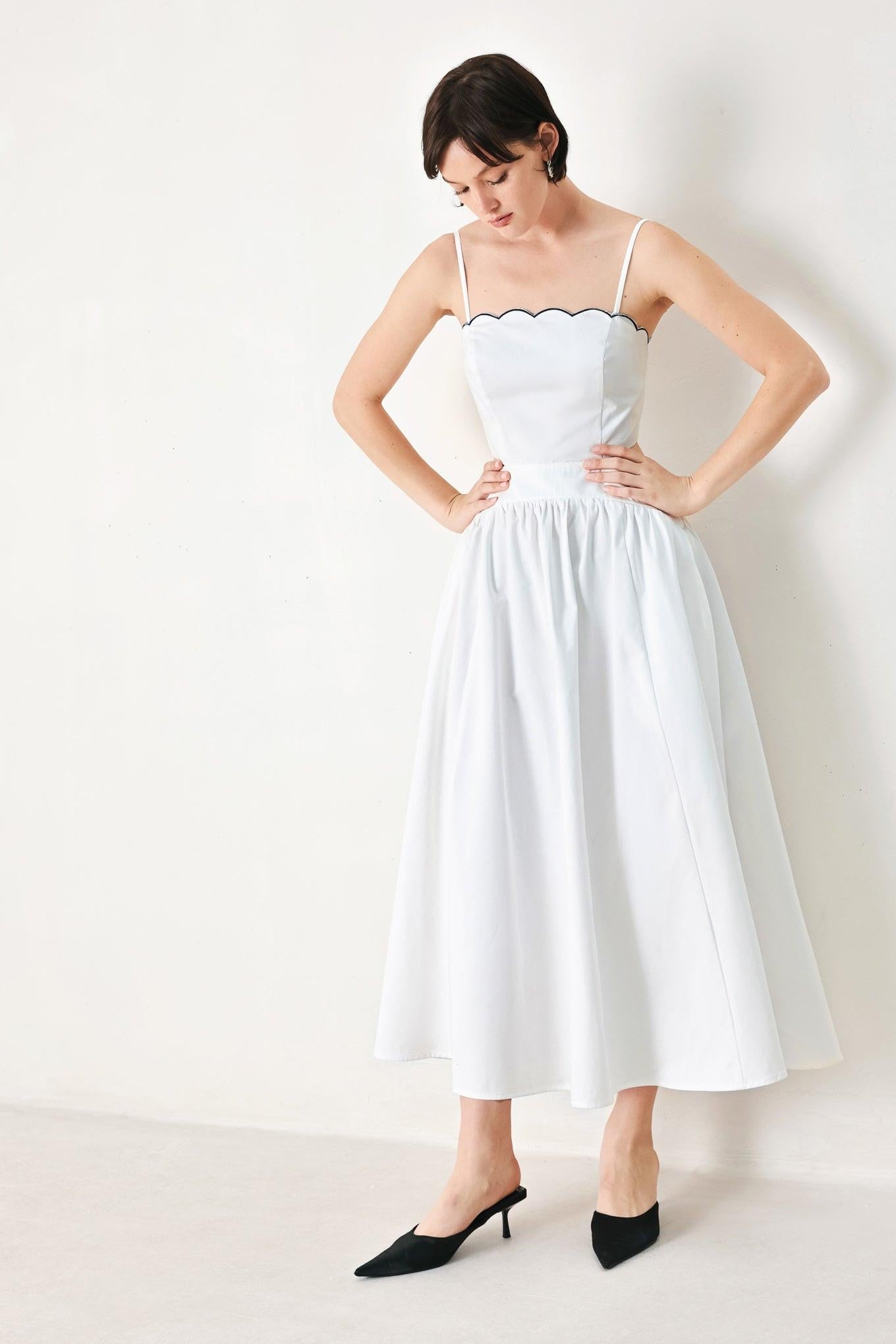 PURE ELEGANCE WOVEN MIDI DRESS