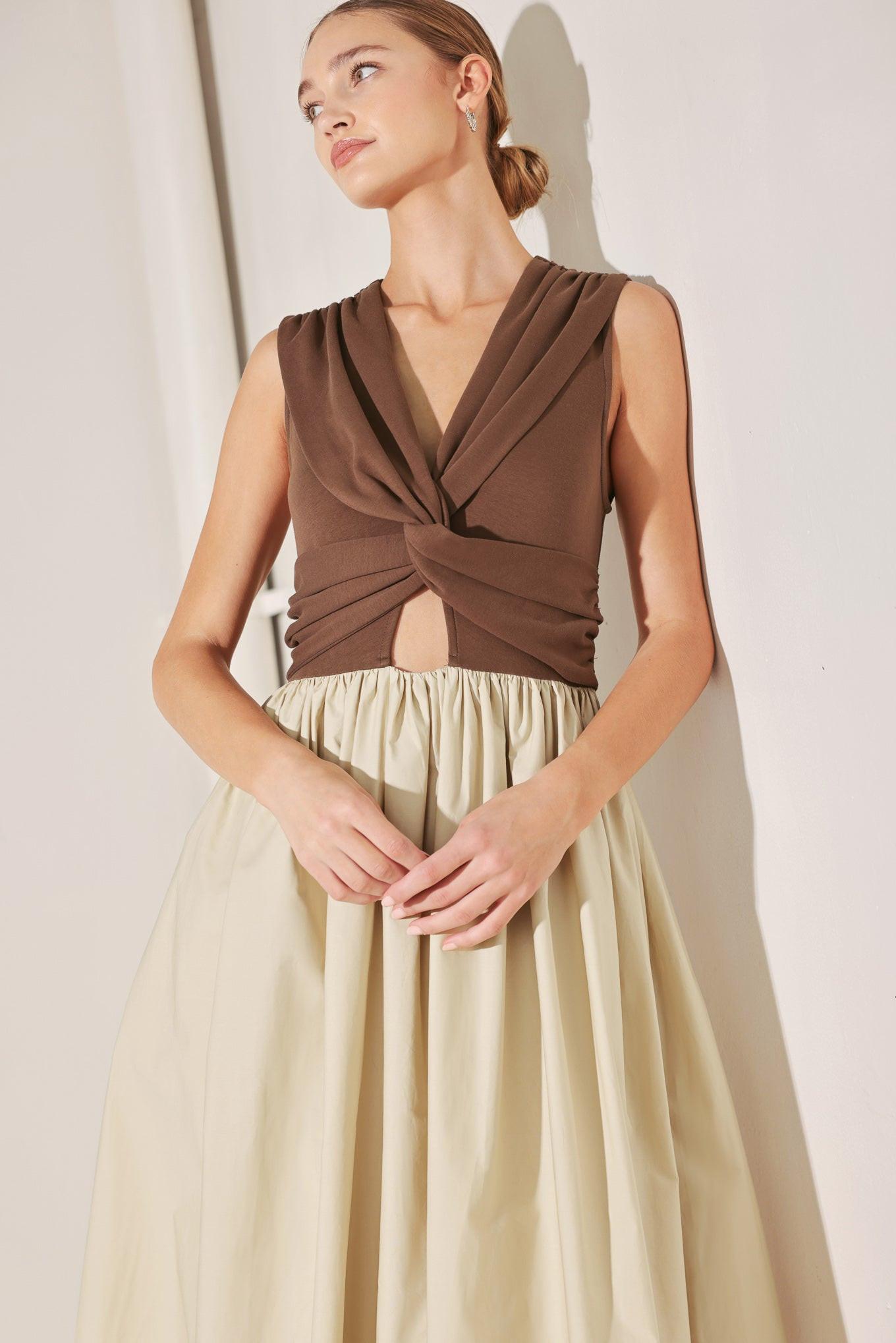 ANGEL VEIL SOLID MIDI DRESS