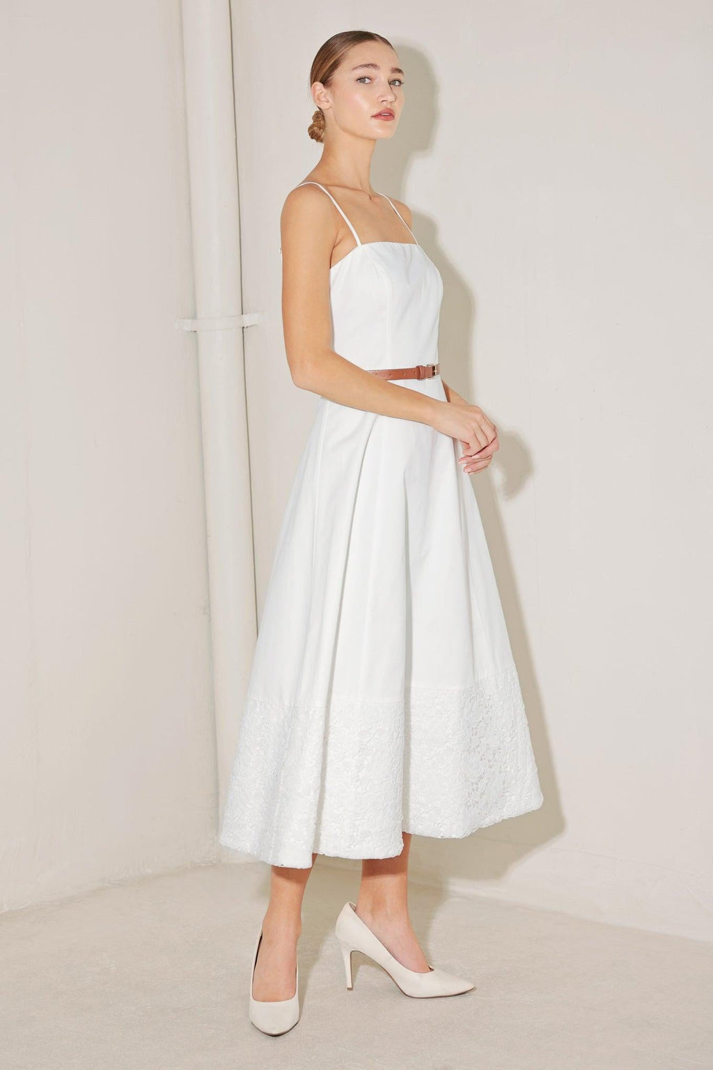 DELICATE ICON WOVEN MIDI DRESS