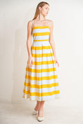 HONEY GLOW WOVEN MIDI DRESS
