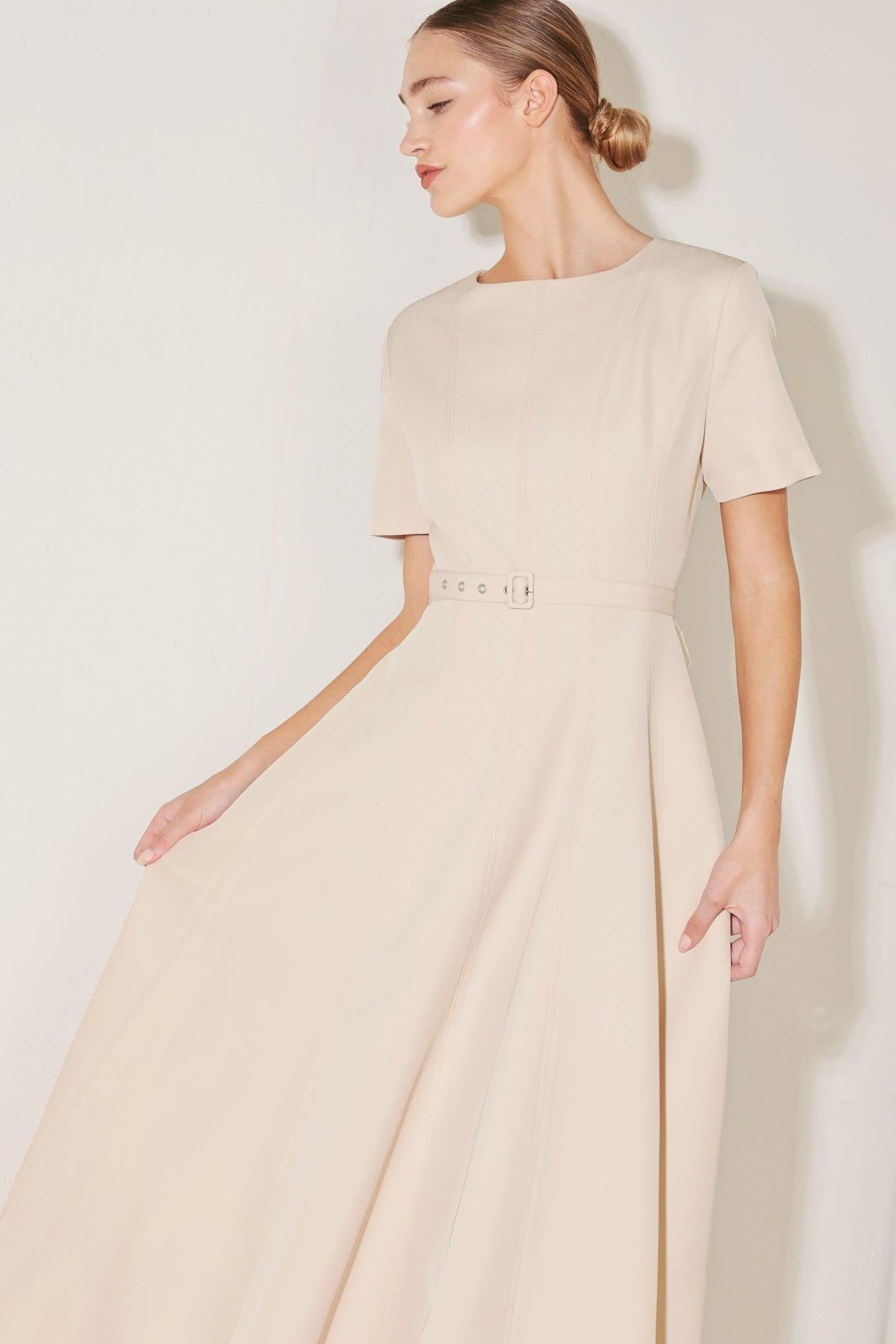 SPRING ICON WOVEN MIDI DRESS