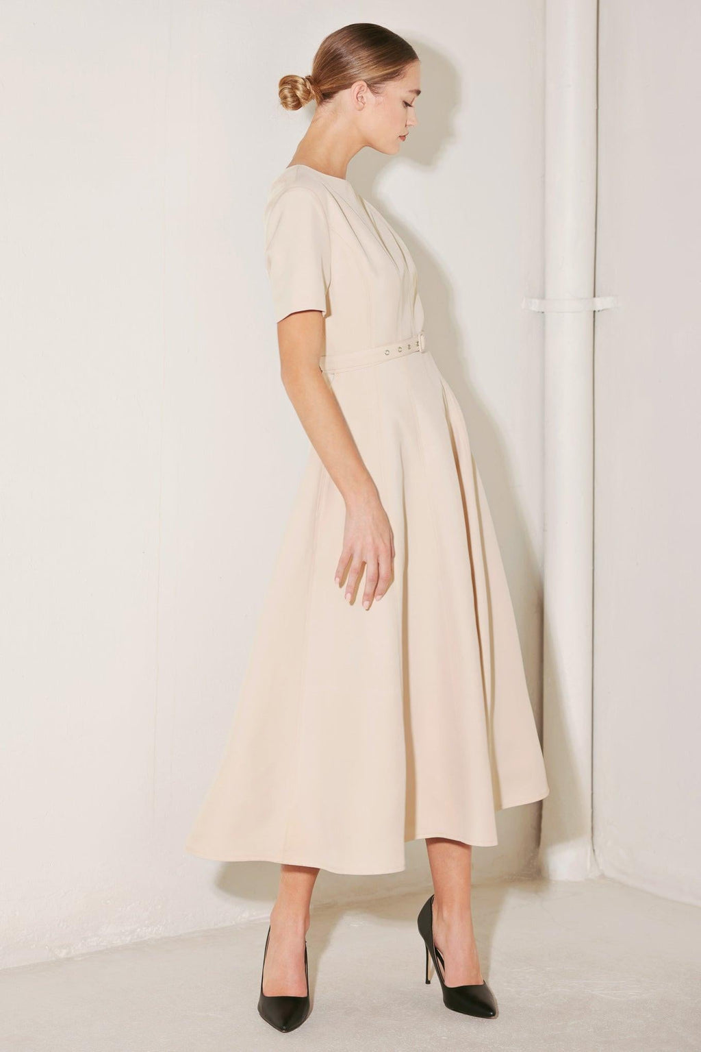 SPRING ICON WOVEN MIDI DRESS