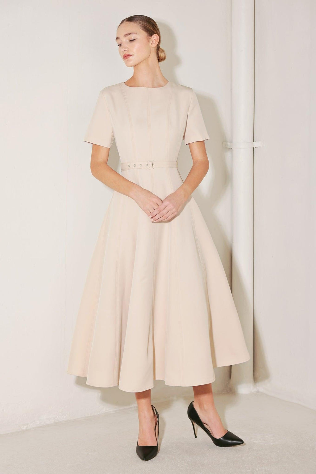 SPRING ICON WOVEN MIDI DRESS