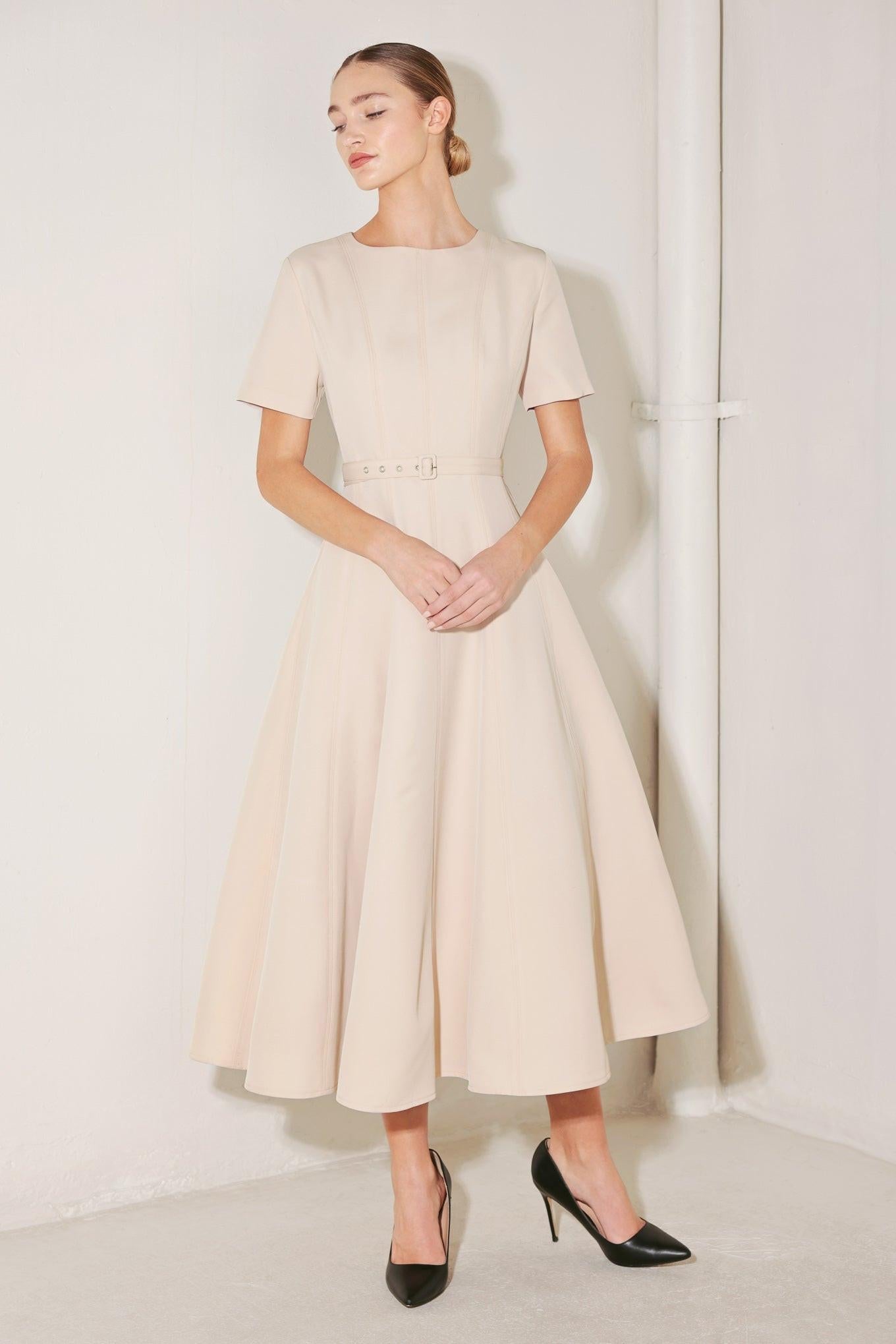 SPRING ICON WOVEN MIDI DRESS