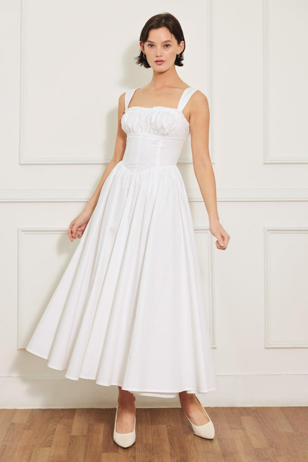 SWEETHEART SERENADE WOVEN MIDI DRESS