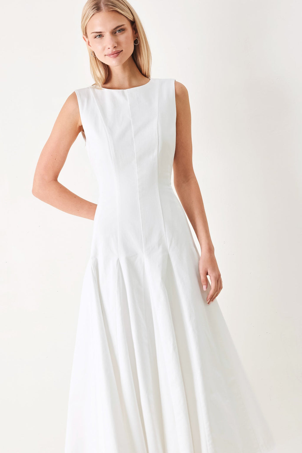 REFINED BEAUTY WOVEN MIDI DRESS